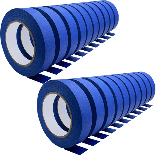 Miniatura 11 de Cinta de pintura azul, cintas de enmascarar, cinta de pintor de primera calidad (88yd=4Rollos*0.94in*22yd), cinta de pintura adhesiva para pintura
