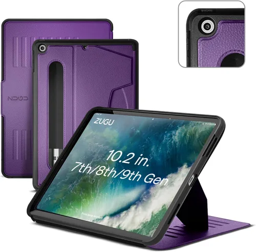 Miniatura 11 de ZUGU CASE Funda para iPad de 7ª / 8ª / 9ª generación de 10.2 pulgadas (2021/2020/2019), protectora, delgada, diseño elegante, soporte magnético, Pino