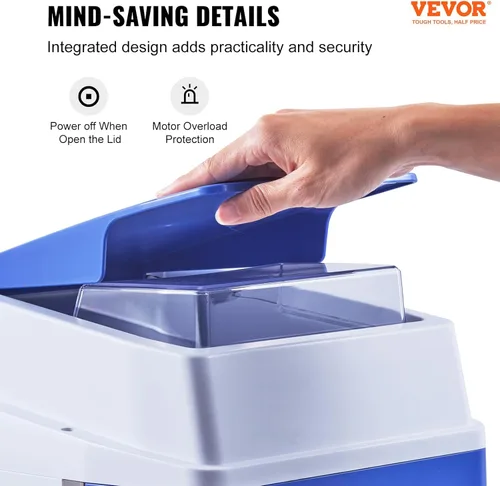 Miniatura 6 de VEVOR Trituradora de hielo comercial, máquina eléctrica de cono de nieve de 265 libras por hora con caja de hielo de 4.4 libras, máquina de hielo