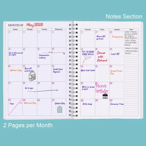 Miniatura 2 de Nokingo Agenda sin fecha para 2026 o cualquier año, organizador semanal y mensual para rastrear objetivos, 5.85 x 8.25 pulgadas, perfecto