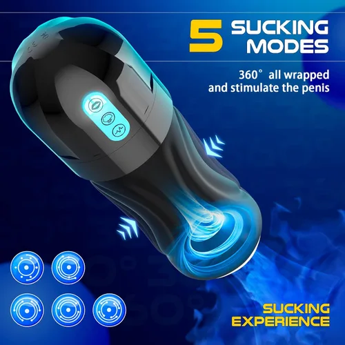 Miniatura 5 de Juguetes sexuales para adultos para hombres, Movakativ masturbador masculino de succión con bomba de pene, 10 vibraciones y 5 succiones, vibrador