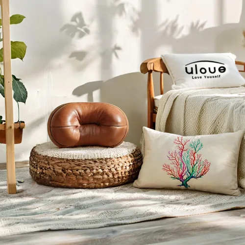 Miniatura 3 de ULOVE LOVE YOURSELF Funda de almohada de acuarela coral con diseño de planta de follaje de árbol de mar, océano náutico, playa, casa, fundas