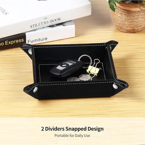 Miniatura 21 de Cuenco para llaves para hombres, soporte para entrada, mesita de noche, bandeja de valet para cosas de bolsillo, organizador de mesita de noche
