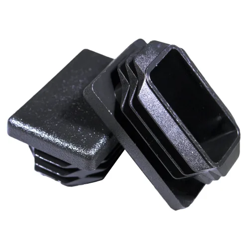 Miniatura 15 de Prescott Plastics Tapas de plástico acanaladas de 3/4 x 1 1/2 pulgadas, tapas rectangulares de tubo de metal negro, fuertes inserciones de patas