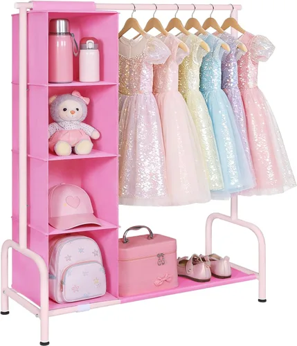Miniatura 7 de Univivi Perchero para Ropa de Niños con Organizador Colgante, Almacenamiento de Vestidor Infantil para Colgar Ropa, Armario Guardarropa para Niños