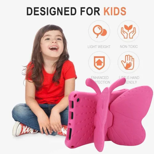Miniatura 77 de FW Fire 7 - Funda para tablet para niños, Amazon Fire 7 2022, funda de mariposa con luz de atril, EVA, protección contra caídas, resistente, a