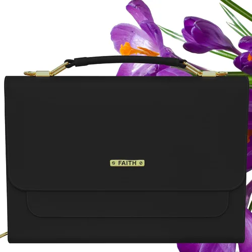 Miniatura 7 de DEHITE Funda para la Biblia para mujer, bolsa de transporte para la Biblia, ranuras para bolígrafos, bolsillo con cremallera, correa para el hombro