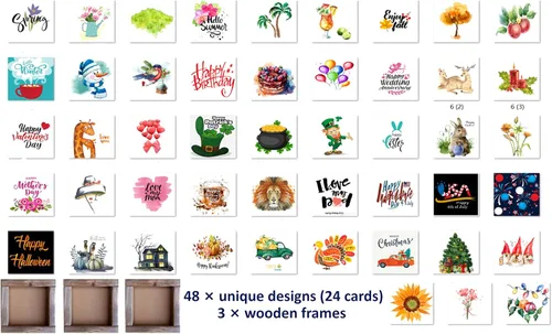 Miniatura 4 de Juego de 48 letreros intercambiables para decoración de bandeja escalonada, para otoño, invierno, primavera, verano, decoración de estantería