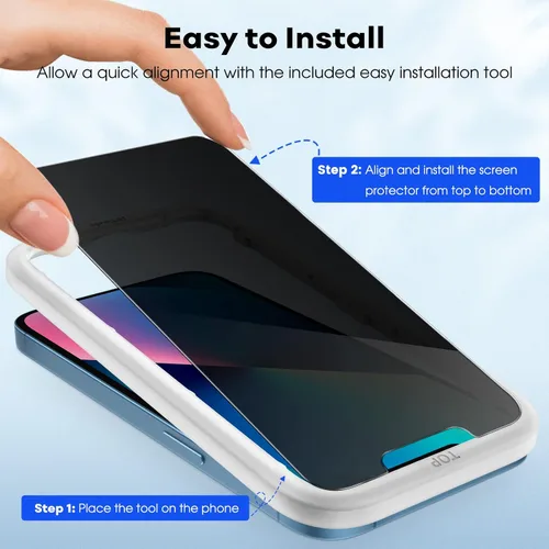 Miniatura 7 de JETech Protector de pantalla de privacidad para iPhone 13 de 6.1 pulgadas con protector de lente de cámara y funda antigolpes