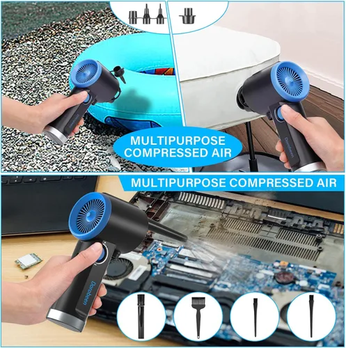 Miniatura 5 de DOROBEEN Plumero de Aire Comprimido, Plumero de Aire Eléctrico, Plumero de Aire Inalámbrico, Plumero de Aire Enlatado para Computadora, Limpiador
