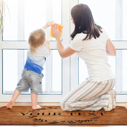 Miniatura 7 de Livole Tapete personalizado para puerta delantera, tapete de bienvenida personalizado con nombre de la familia, para interiores y exteriores