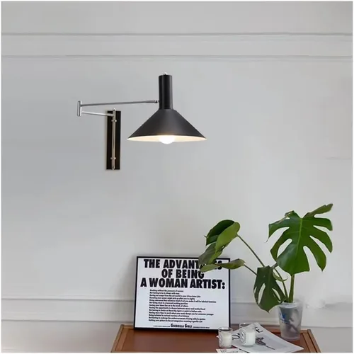 Miniatura 6 de Aplique de pared Bauhaus con brazo articulado, Aplique industrial cromado, luz de lectura ajustable para mesilla de noche, lámpara de metal moderno