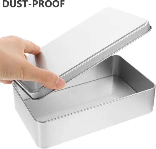 Miniatura 2 de Luxshiny Recipientes de comida 3 unids caja de almacenamiento de hojalata rectangular caja de hojalata Contenedor de caramelo de lata Tarro