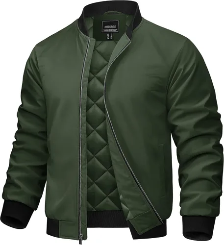 Miniatura 8 de TACVASEN Chaquetas bomber para hombre, casual, otoño, invierno, cálidas, cortavientos, cremallera completa, resistente al viento, abrigos