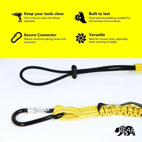 Miniatura 3 de BearTOOLS Cordón para herramientas con correa de hebilla, cuerda elástica de clip, conector de bloqueo de tornillo resistente, protección contra