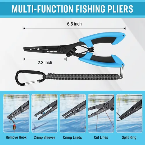 Miniatura 3 de Mossy Oak Fishing Tools Kit- Fishing Plier, Fish Lip Gripper, Multifunctional Fishing Hook Remover with Lanyards Sheath, Saltwater Resistant Fishing