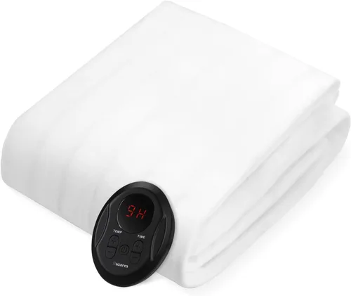 Miniatura 7 de Bwarm Cubrecolchón eléctrico con calefacción tamaño mini individual, 31 x 55 pulgadas, calentador de cama, 9 ajustes de calor, 1-12 horas de apagado
