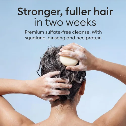 Miniatura 2 de Vove Juego de barra de champú (2 barras + bolsa de almacenamiento), champú sólido sin sulfato para el crecimiento y la fuerza del cabello, proteína