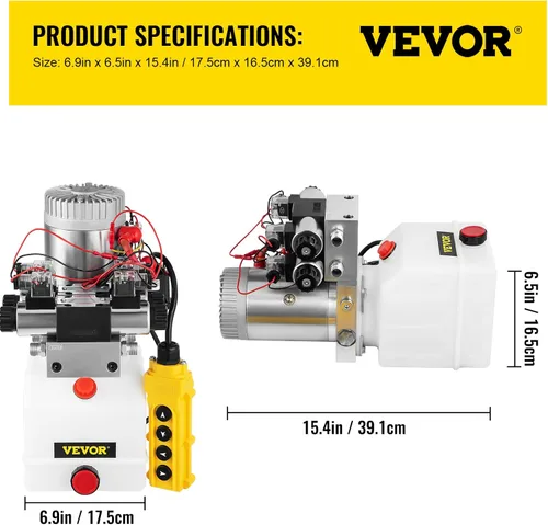 Miniatura 7 de VEVOR Bomba Hidráulica de Doble Efecto, Unidad de Potencia Hidráulica de 4 Vías, Paquete de Potencia Hidráulica de Doble Solenoide, Bomba