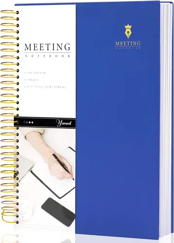 Miniatura 14 de Cuaderno de Reuniones para Trabajo con Elementos de Acción 5.5×8.5 Tapa Dura Espiral Planificador de Reuniones para Oficina Negocios Notas