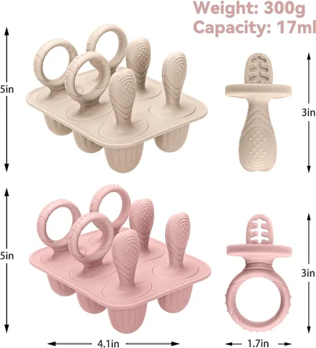 Miniatura 2 de Moldes de Silicona para Paletas de Niños Pequeños con Palitos, 2 Paquetes de Mini Moldes para Paletas para Bebés, Moldes de Paletas de Leche Materna