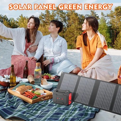 Miniatura 8 de Apowking Paneles solares portátiles 40W, cargador de panel solar plegable para estación de energía portátil de 100-300W, con patas ajustables