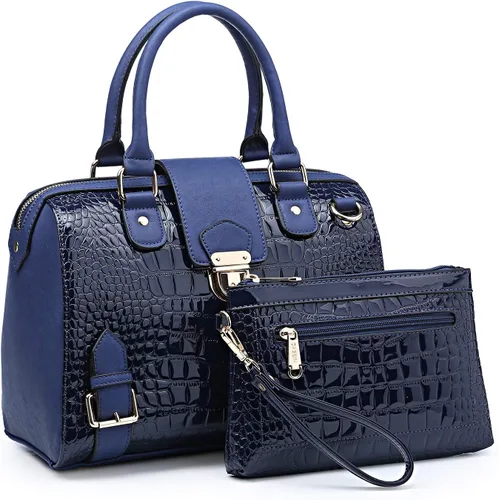 Miniatura 10 de Dasein - Bolso de mano para mujer, diseño de barril, cuero vegano, bolso de hombro, con asa superior, a la moda, bolso de trabajo