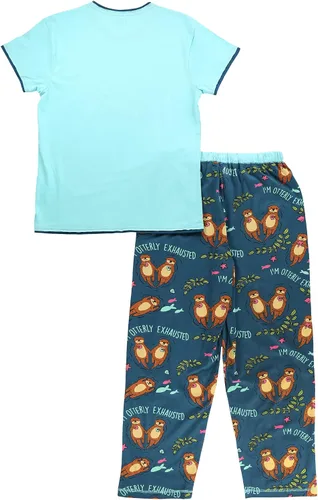 Miniatura 4 de Lazy One Conjunto de pijama para mujer, manga corta con bonitos estampados, ajuste relajado