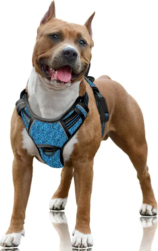 Miniatura 26 de BARKBAY Arnés para Perro Sin Tirones Talla Grande Arnés Reflectante para Perro con Clip Frontal y Asa de Control Fácil para Caminar Entrenar Correr