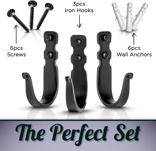 Miniatura 4 de Ganchos decorativos para pared, ganchos de pared de metal para colgar abrigos, sombreros y bolsos, ganchos rústicos para toallas para baños