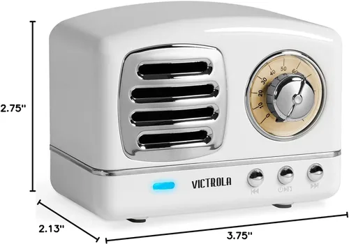 Miniatura 7 de Victrola Lily Mini estéreo Bluetooth (VS-170) Blanco 3.75 x 2.13 x 2.75 pulgadas