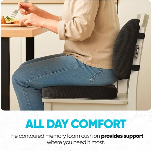 Miniatura 8 de Cojín ortopédico para asiento de calidad premium para soporte lumbar de Fortem: proporciona apoyo parte baja de la espalda, coxis y ciático, alivio