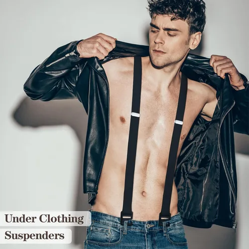 Miniatura 3 de 2 piezas de tirantes ocultos para hombre, tirantes de senderismo, tirantes de ropa interior para hombres sin meter, pantalones de esquí de invierno