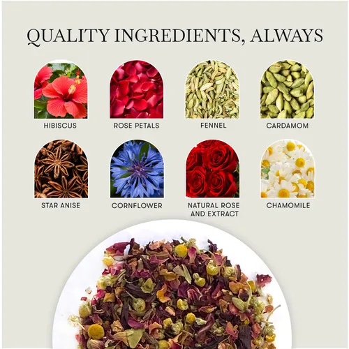 Miniatura 3 de Luxmi Estates African Rose - Té de rosa orgánico de hibisco (25 bolsas de té), sin cafeína, para desintoxicación, limpieza y digestión, con té