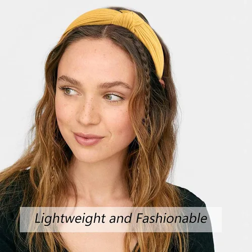 Miniatura 4 de Ondder Diademas anudadas para mujer, paquete de 10 diademas de moda con nudo superior, diadema surtida para mujer, turbante para el cabello fino