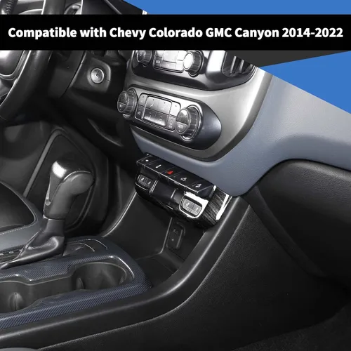 Miniatura 3 de Voodonala Cubierta de panel de interruptor de luz de emergencia compatible con Chevy Colorado/GMC-Canyon 2014-2022, grano de madera negro