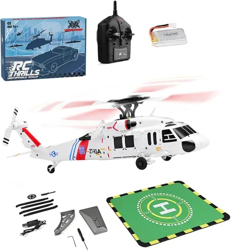 Miniatura 14 de WL K170 Helicóptero RC, 2.4G 4CH Flybarless 6-Axis Giroscopio Altitude Hovering RC Helicóptero militar con soporte de exhibición y almohadillas