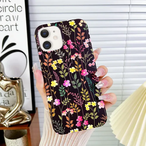 Miniatura 5 de Qokey Funda compatible con iPhone 11 de 6.1 pulgadas, bonito diseño de flores para niñas y mujeres, patrón de conchas de cristal brillante