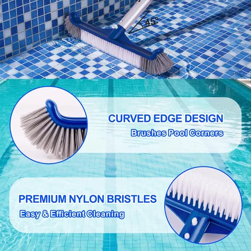 Miniatura 3 de POOLAZA Cepillo de piscina, cabezal de cepillo de piscina de 17.5 pulgadas para piscinas enterradas y piscinas sobre el suelo, cepillo duradero