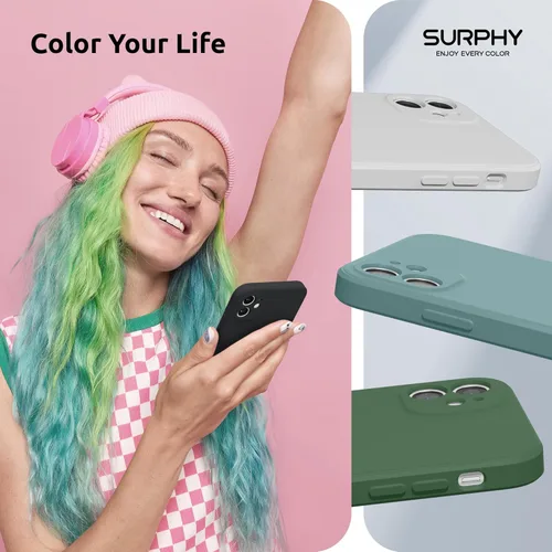 Miniatura 7 de SURPHY Diseño para iPhone 11 con protección de cámara, diseño delgado de borde recto, funda de silicona líquida para iPhone 11 de 6.1 pulgadas, negro