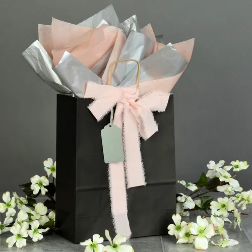 Miniatura 5 de Prime Line Packaging Bolsas de papel negro, bolsas de regalo de papel kraft medianas con asas, pequeñas empresas, compras, boutiques, venta al por