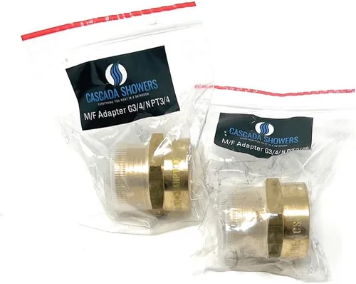 Miniatura 12 de Adaptador de latón sin plomo Cascada, rosca G británica BSPP macho a NPT hembra (1" x 1" (1 pieza))