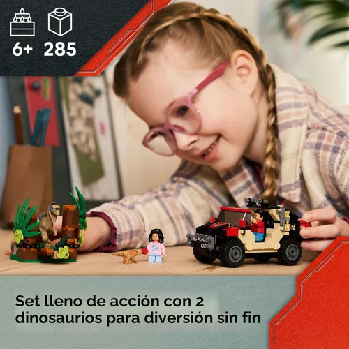 Miniatura 2 de LEGO Jurassic World Raptor Off-Road Escape Juguete de Dinosaurio - Conjunto de Construcción con Figuras de Acción de Dinosaurios, Juguete