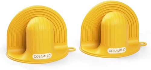 Manoplas de horno de silicona resistentes al calor, guantes mini para horno y juego de sujetadores de ollas para cocina, agarre antideslizante