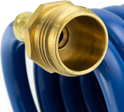 Miniatura 6 de RecPro RV Manguera de ducha exterior Manguera enrollada azul de 15' Rociador opcional de conexión rápida flexible Resistente a rayos UV
