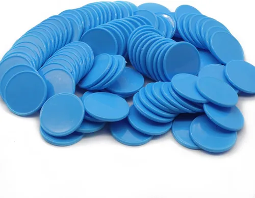juego de 100 fichas de aprendizaje de plástico opaco, mini fichas de póquer, fichas de juego con caja de almacenamiento (Azul cielo profundo, 2,54