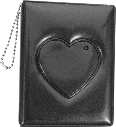 PRETYZOOM Mini álbum de fotos de 3 pulgadas, pequeño álbum de fotos, carpeta Kpop para tarjetas fotográficas con colgante de corazón, mini álbum de