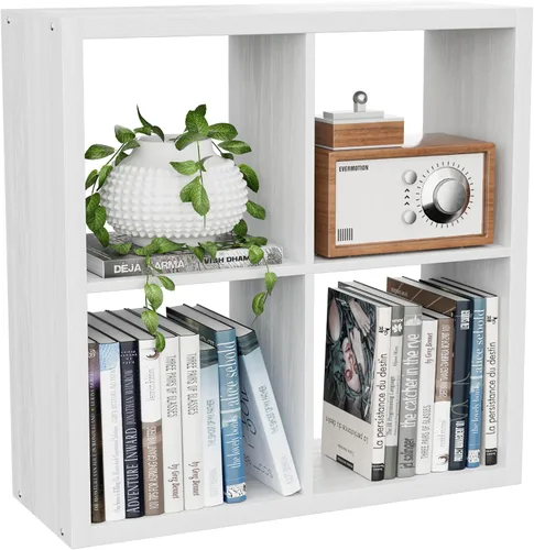Miniatura 42 de VDNEND Organizador de Almacenamiento en Cubos Estantería, Estante Cúbico Decorativo de 11 pulgadas con Respaldo Abierto y Borde Engrosado, Marrón