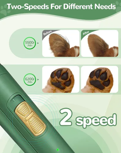 Miniatura 4 de LEYOUFU Cortapelos para perros para aseo, 2 velocidades de bajo ruido, inalámbrico, recortadora de pelo de mascotas pequeñas para aseo, afeitadora