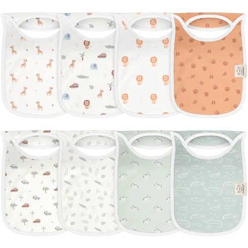 Miniatura 13 de KeaBabies Paquete de 8 baberos para bebé para niños y niñas, baberos sin botones para bebés que babean durante la dentición, recién nacidos, suaves